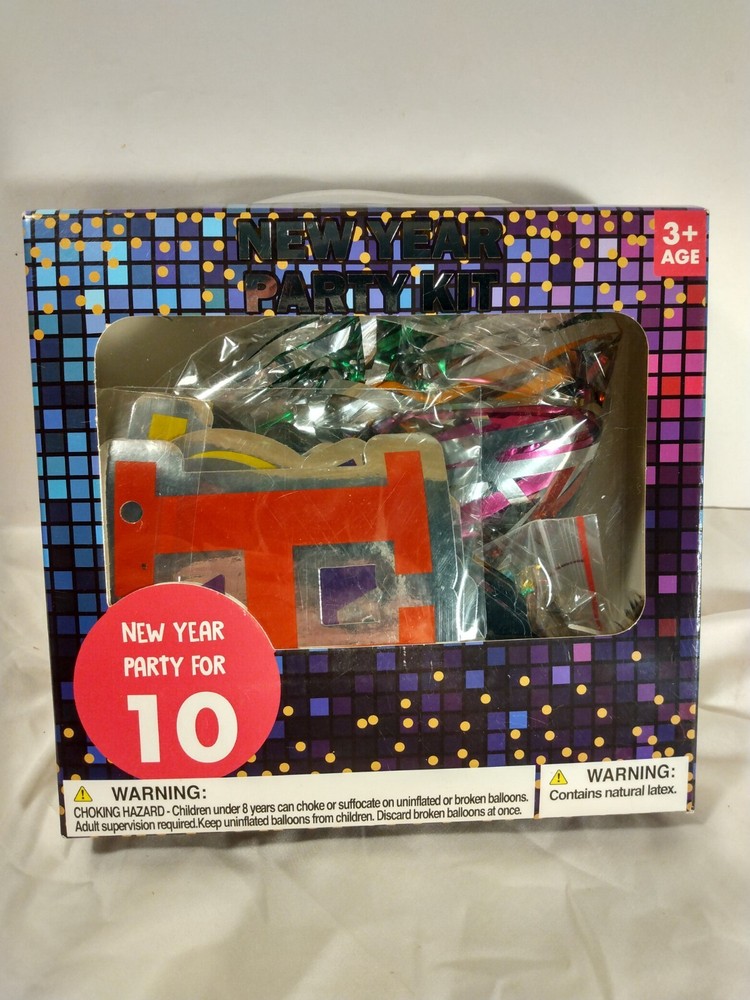 NEW YEARS 10 PERSON PARTY KIT/ BRAND NEW FACTORY SEALED/ DISCOUNTS-image