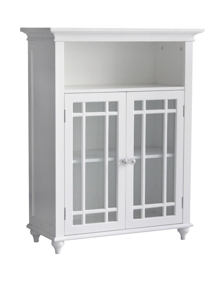 Neal White Double Door Floor Cabinet for Stylish Storage