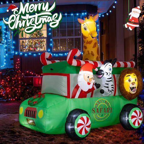8FT Christmas Van Inflatables - Christmas Inflatables Animals Santa Claus