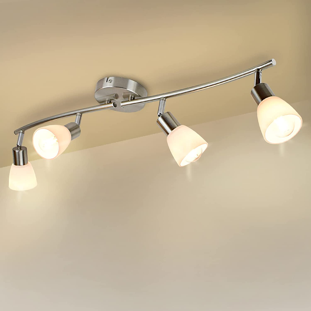 DLLT 4-Light Track Lighting Fixtures-Flexibly Rotatable Spotlight Ceiling, Moder