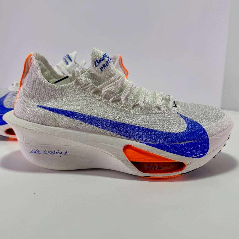Nike Alphafly 3 White Racer Blue Total Orange Running Shoes Men's 10.5 NWT