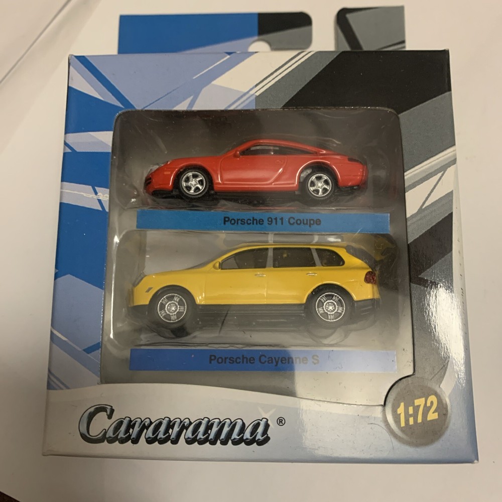 Cararama Porsche Cayenne S +  911 Coupe - 1:72 Box Set - New Mint Diecast