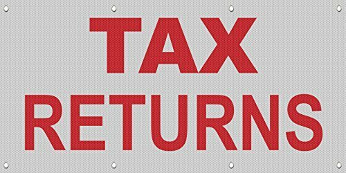 Tax Returns Red Mesh Windproof Fence Banner 5x10 Feet Advertising Sign