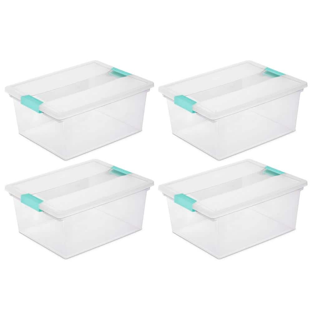 16.7 Qt Clear Storage Box 4-Pack Organizer with Lids