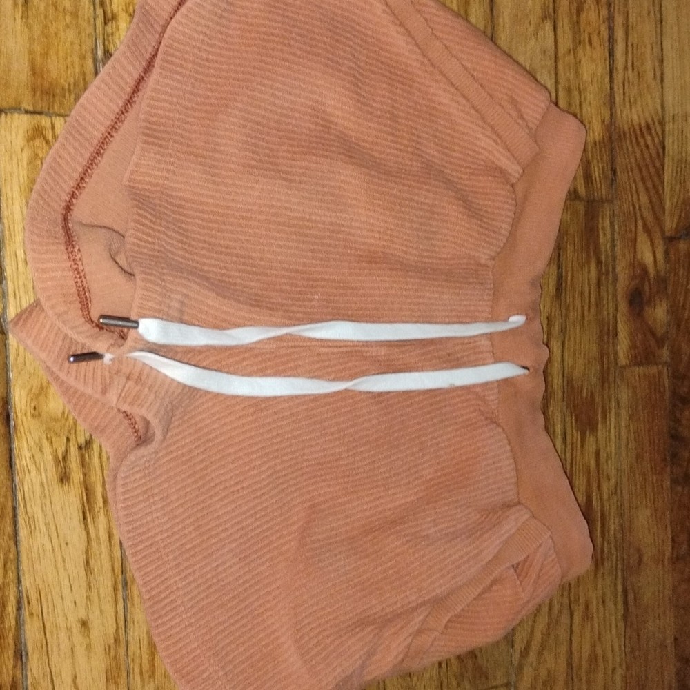 Aerie Peach Knit Athletic Shorts Women's Size S Drawstring Pockets