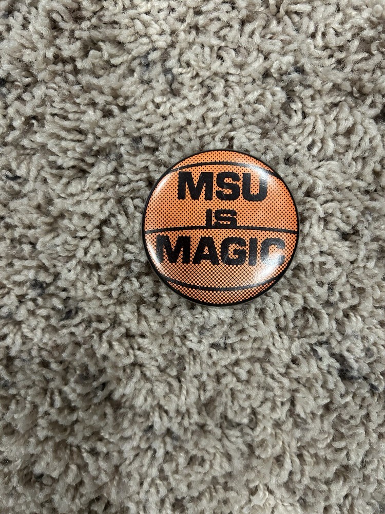 Michigan St 1979 Final Four Vintage Pin/Badge. Magic Is MSU! Magic Jonhson!