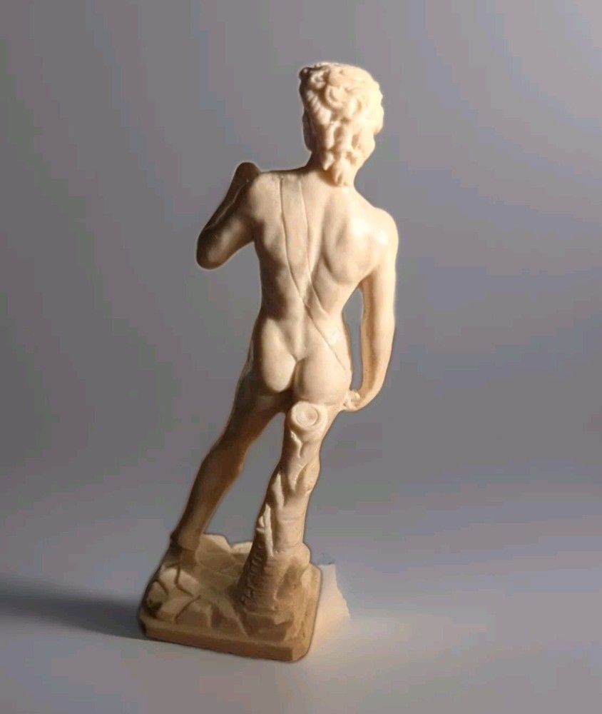 Vintage Michelangelo David Garden of Eden Snake Apple Tree Mini Statue 6.5 Inches