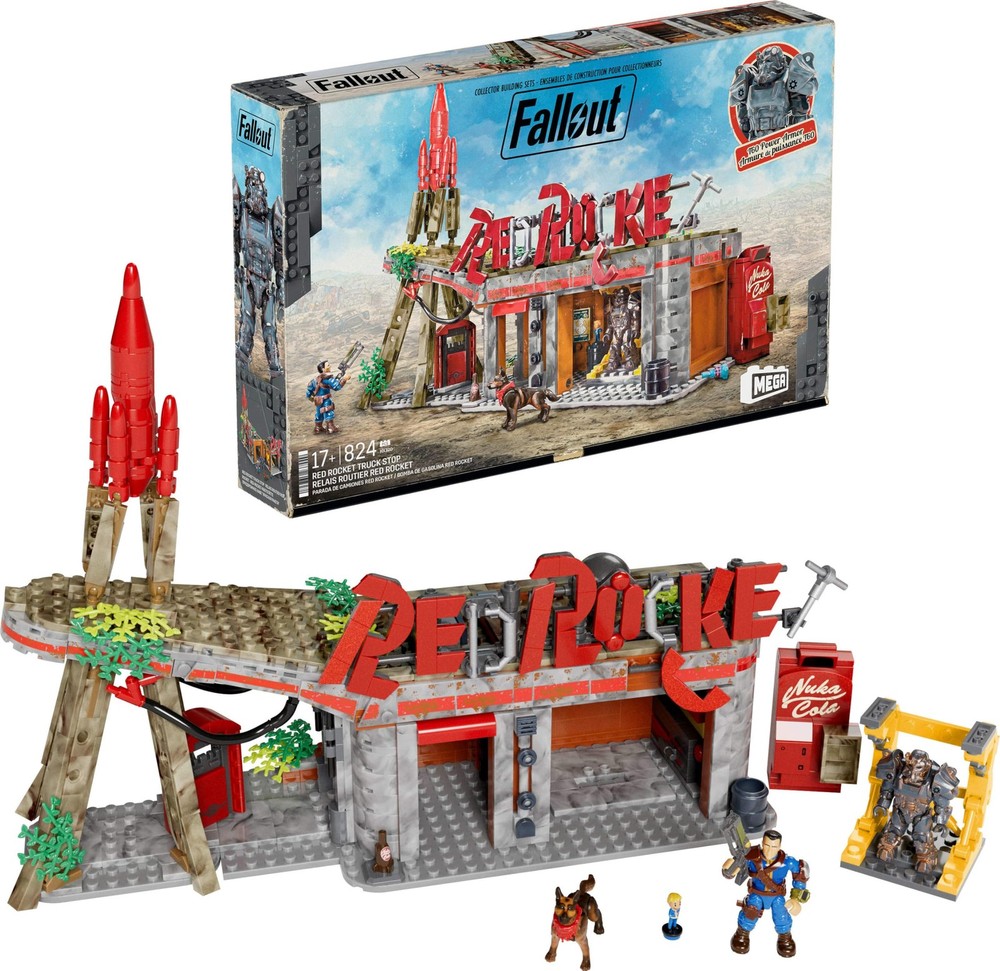 MEGA Fallout Action Figures Building Toys, Red Rocket Truck Stop with 824 Pie...