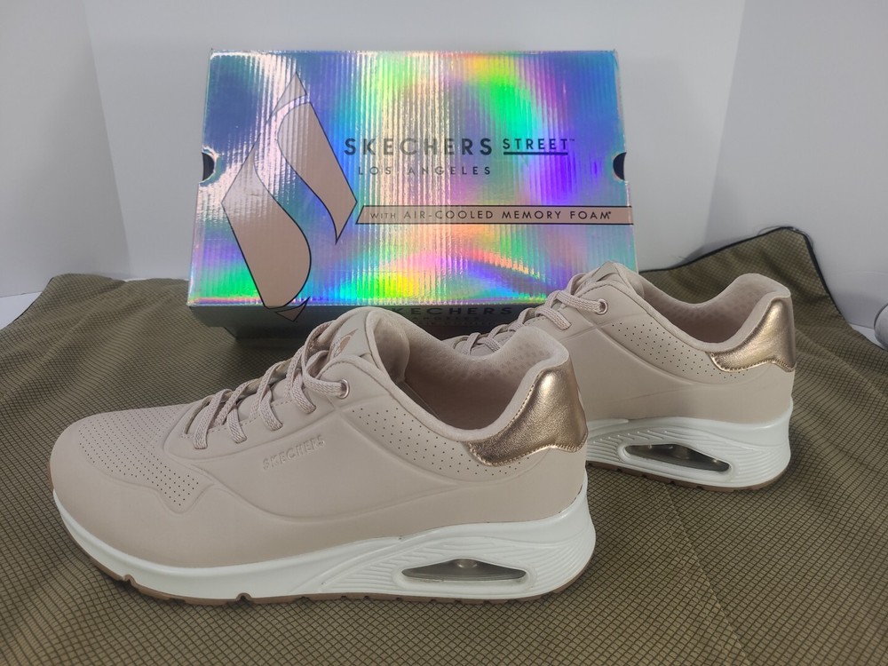 Skechers Street Los Angeles 155196 Uno-Shimmer Away Pink Womens Size 11