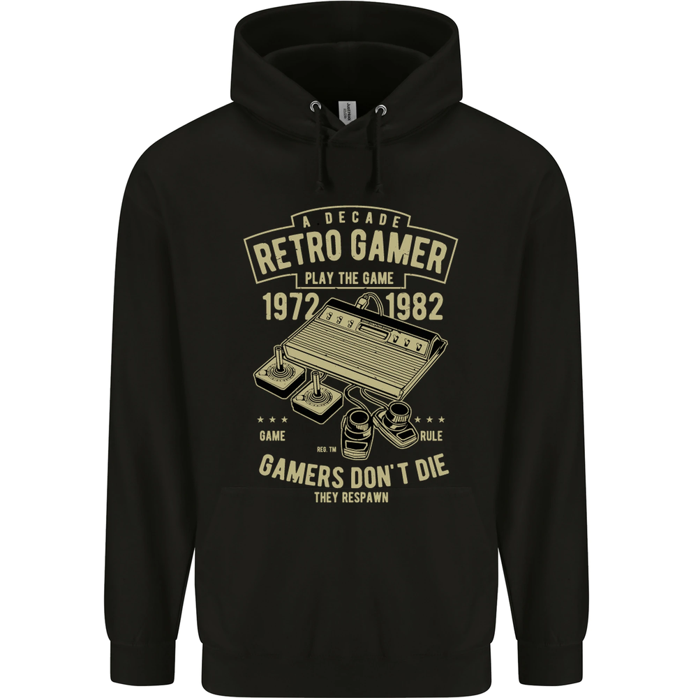 Retro Gamer Funny Gaming Mens 80% Cotton Hoodie