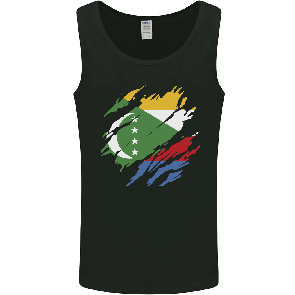 Torn Comoros Flag Comorian Day Football Mens Vest Tank Top