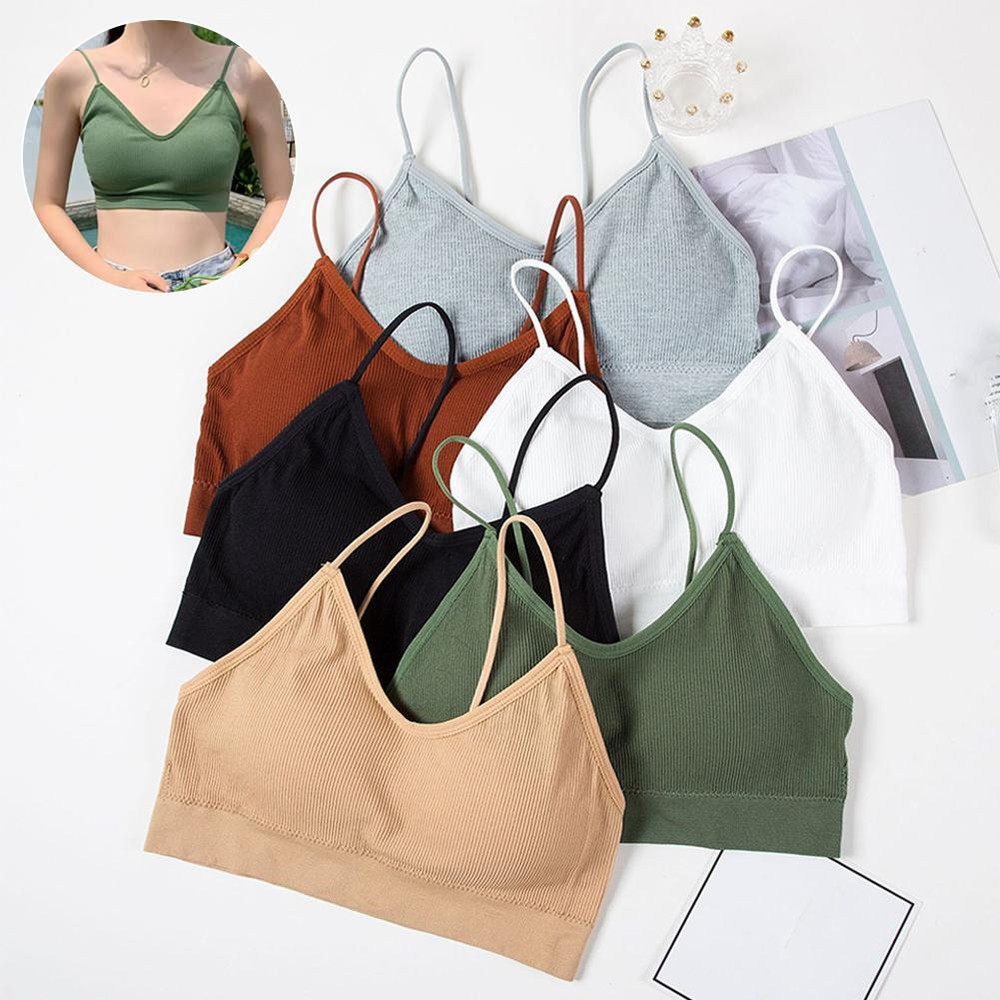 Pad Suspender Underwear Tank Crop Top Women Bra Female Lingerie Wrapped Ch T7N7