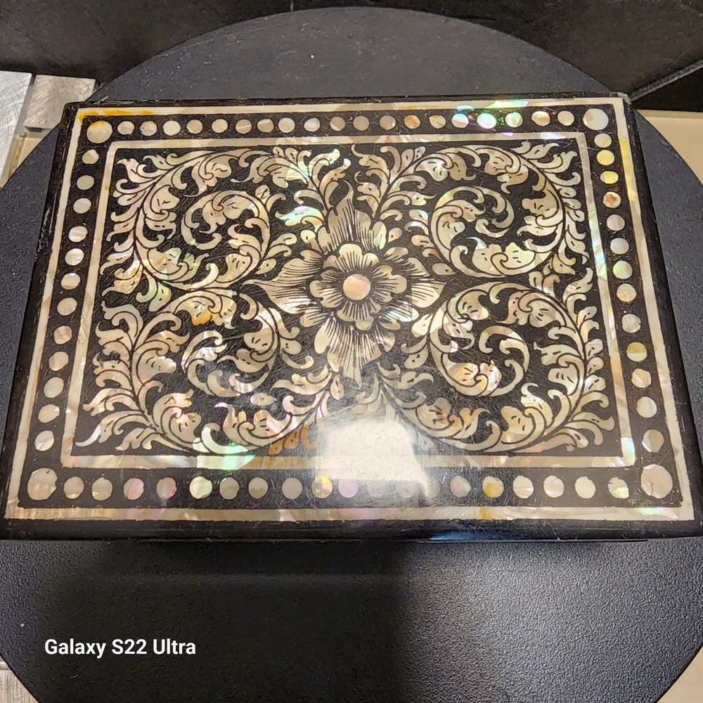 Vintage Korean Mother Of Pearl Jewelry Box Christmas Gifts Sale-image