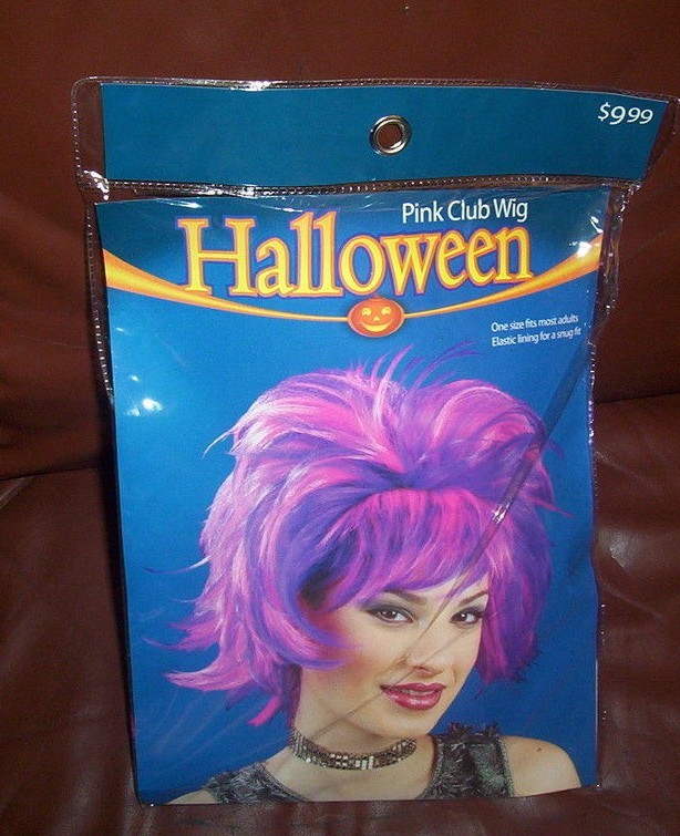 Pink Halloween New Years Bridal Shower Party Wig One Size Fits Most - Brand New-image