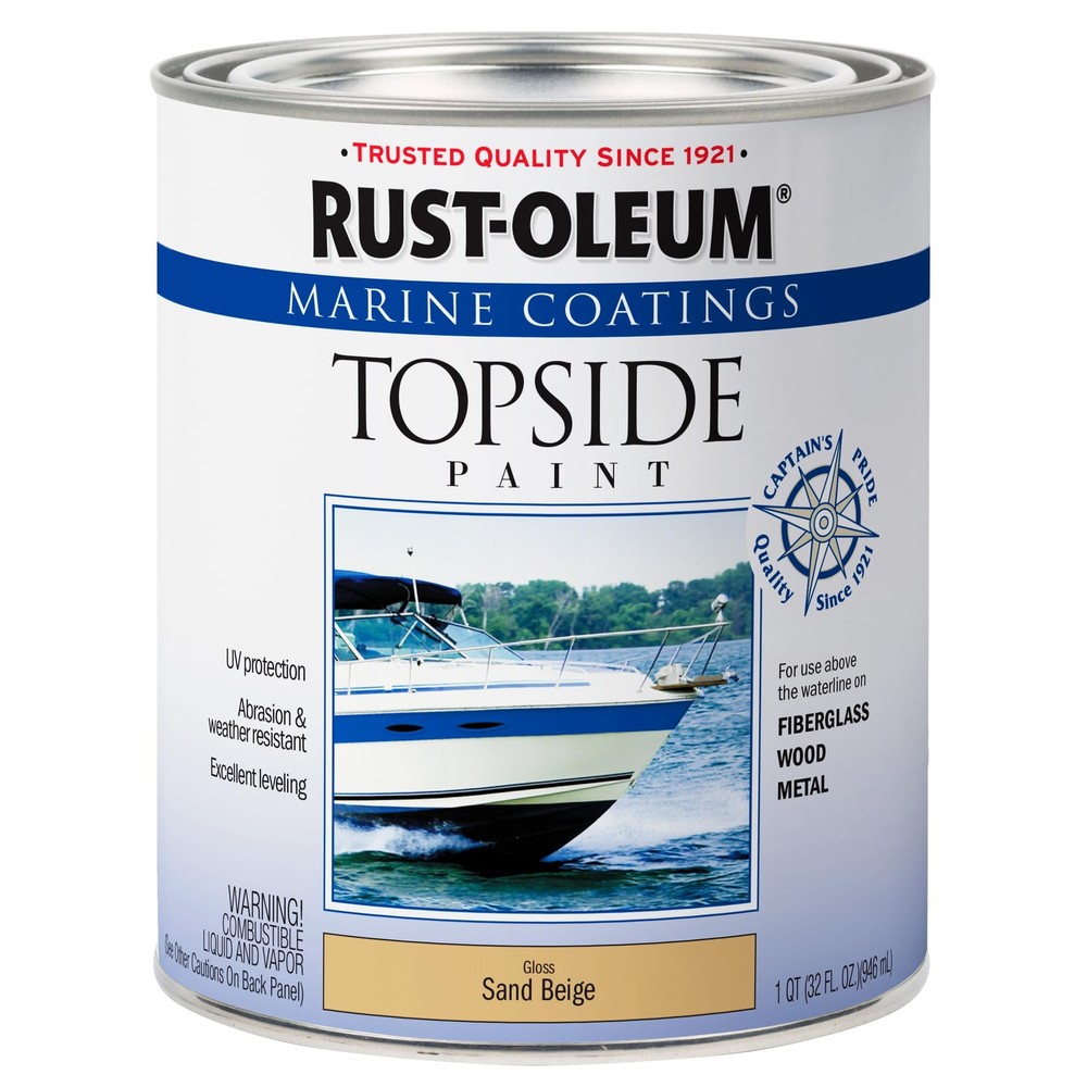 Rust-Oleum 207003 Marine Coatings Topside Paint, Quart, Sand Beige