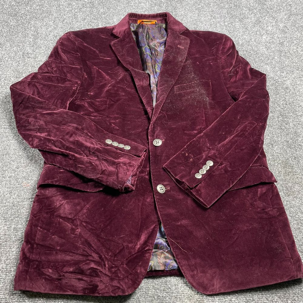 Tallia Men's Maroon Sport Coat Blazer Long Sleeve 2-Buttons Size 42R