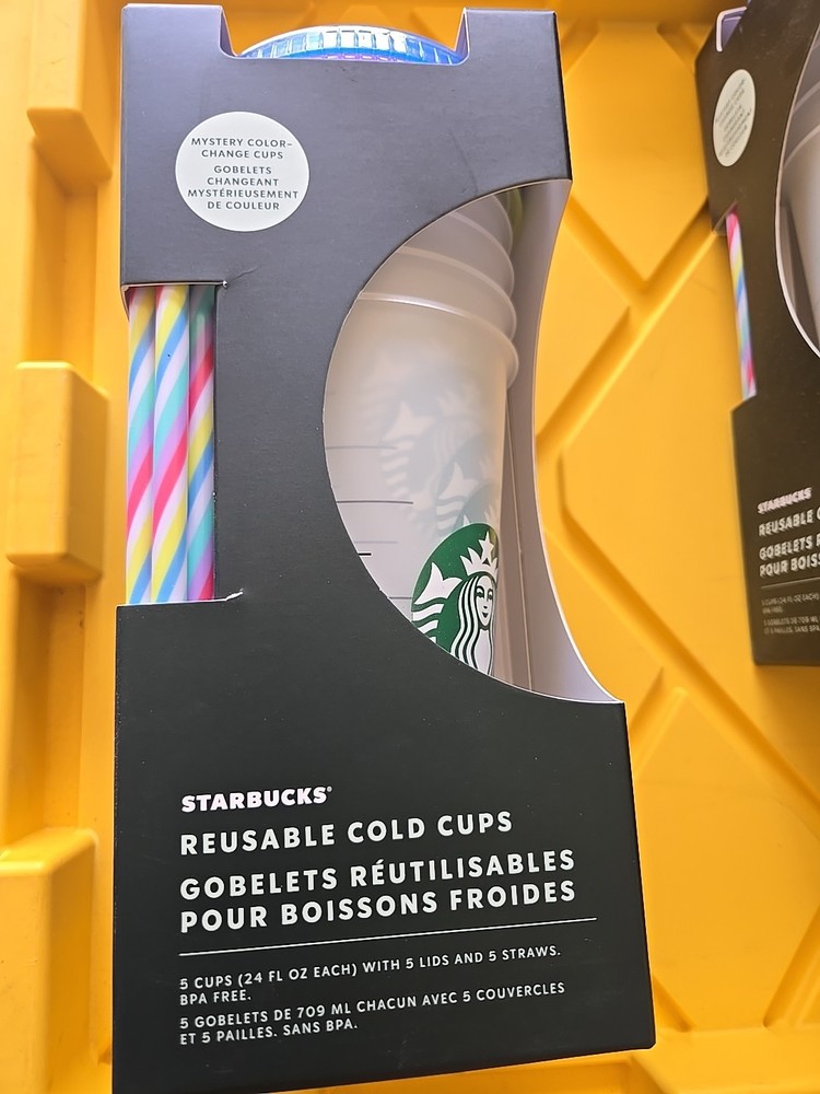 Starbucks Summer 2023 Mystery Color Changing 24oz Cold Cups 5-Pack Reusable