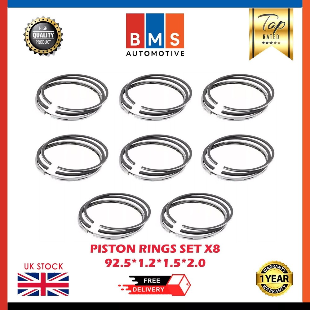 JAGUAR LAND ROVER SPORT XF XJ 5.0 PISTON RINGS SET X8 SUPERCHARGED ENGINE 508PS