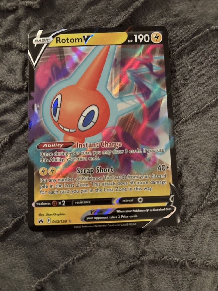 Rotom V Holo 045/159 Crown Zenith Pokemon Card