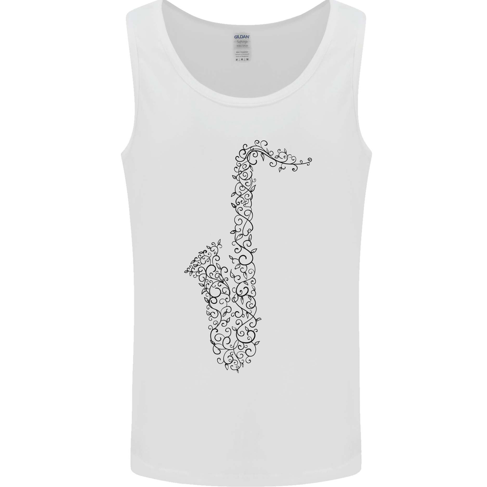 A Saxophone Musical Instrument Brass Band Mens Vest Tank Top