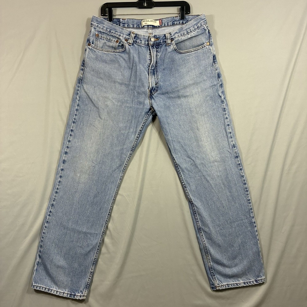 VTG Levis 505 Jeans Mens 38x32 Blue Regular Straight Y2K Light Wash Denim