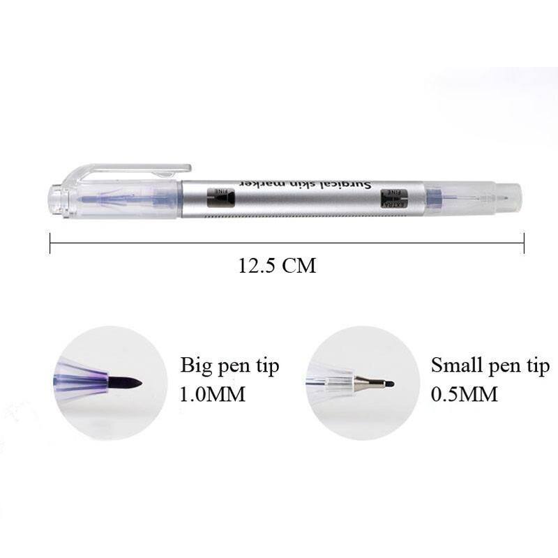 Semi-permanent Sterilized Surgical Double Tattoo Skin Marker Pen with Ruler