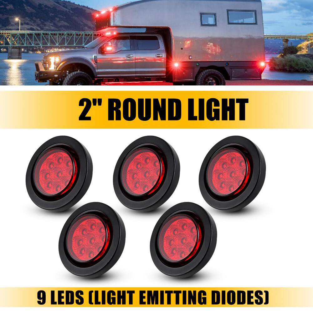 5x Round Marine Boat LED Courtesy Lights Cabin Deck Stern Navigation Light Red