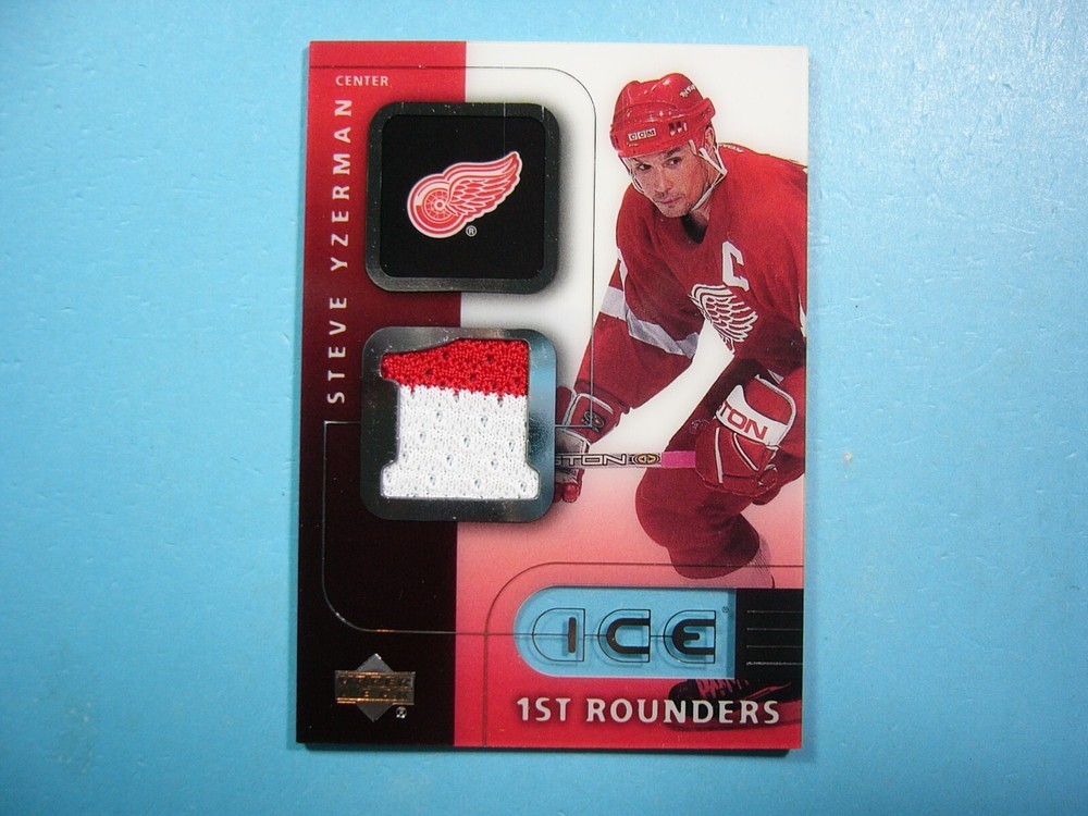 2001-02 Upper Deck Ice Steve Yzerman Game Jersey NHL Hockey Card #F-SY NM