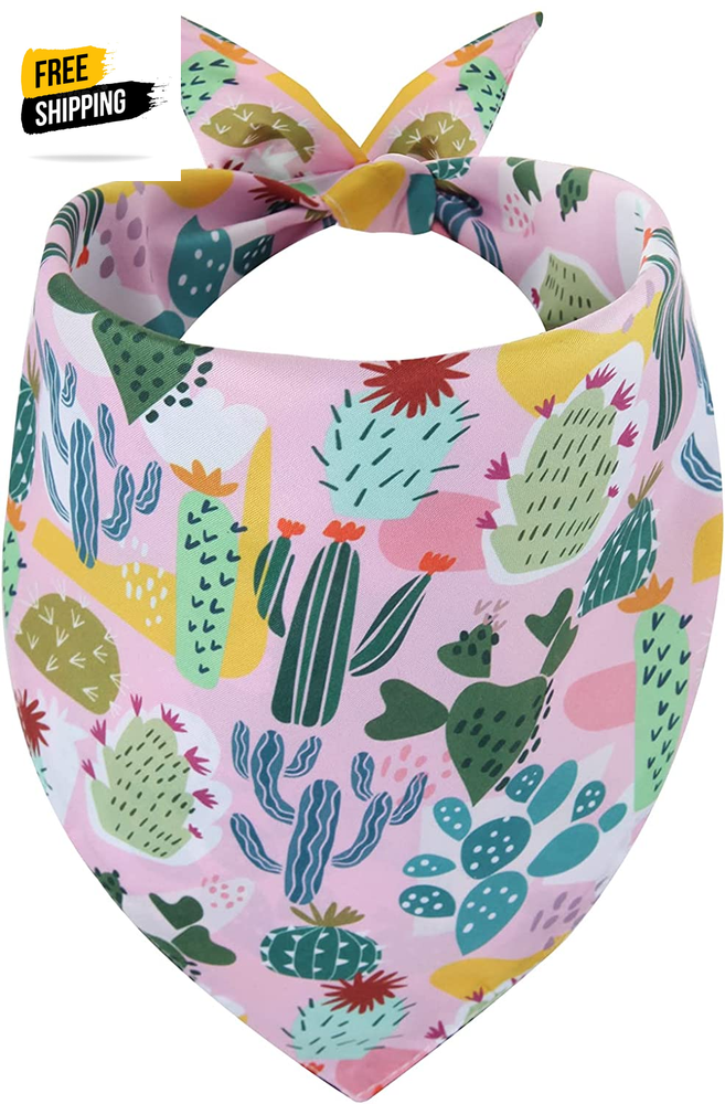 Small Dog Bandana Summer-1Pcs Washable Dog Scarf Triangle Adjustable Puppy Banda