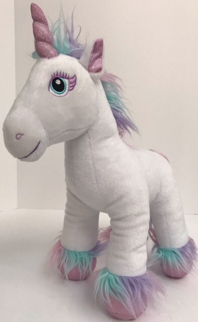 Build A Bear BAB Beary Fairy Friends 15-Inch Rainbow Unicorn Plush Stuffed Animal White Fuzzy  