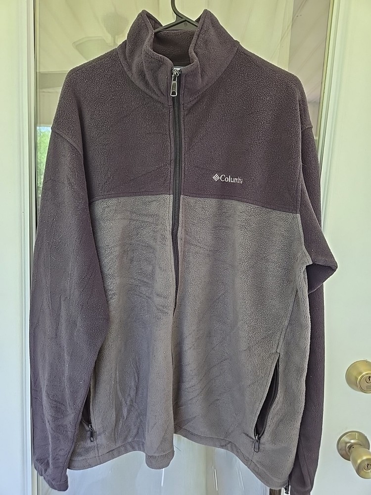 Columbia Men's XX-Large Black/Gray Full Zip Fleece Jacket 2XL