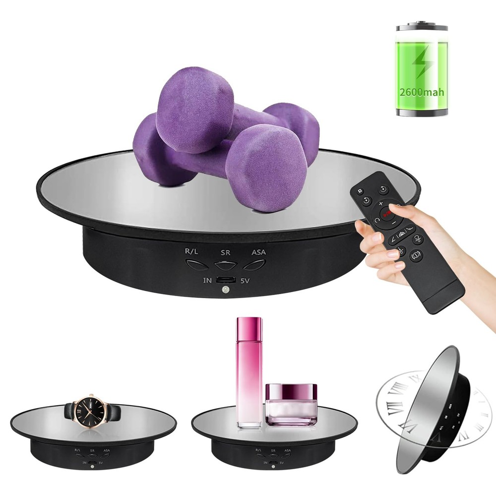 7.9-Inch Motorized Rotating Display Stand Turntable with Remote