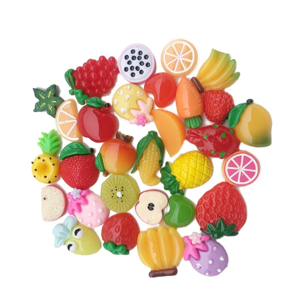 Resin flatback dessert beads for DIY hair accessories and crafts