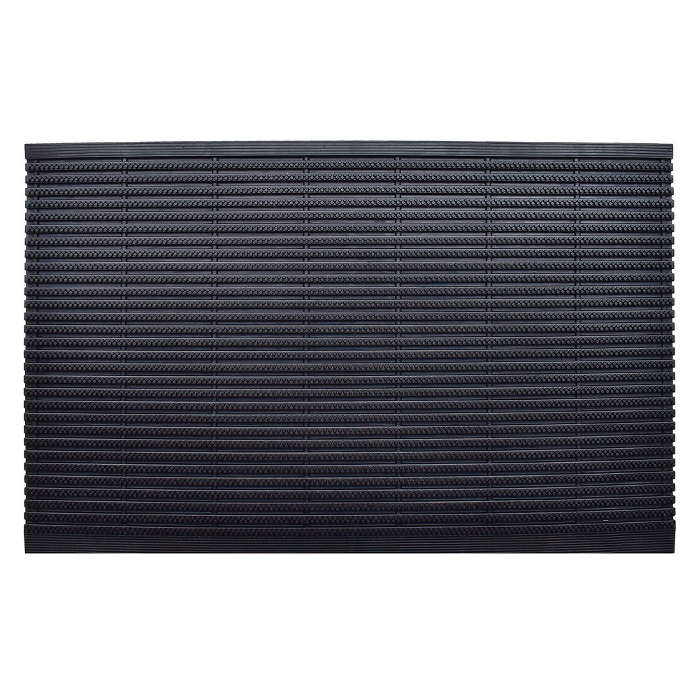 Premium Black Commercial Rubber Scraper Door Mat 30x48 Inches Heavy Duty