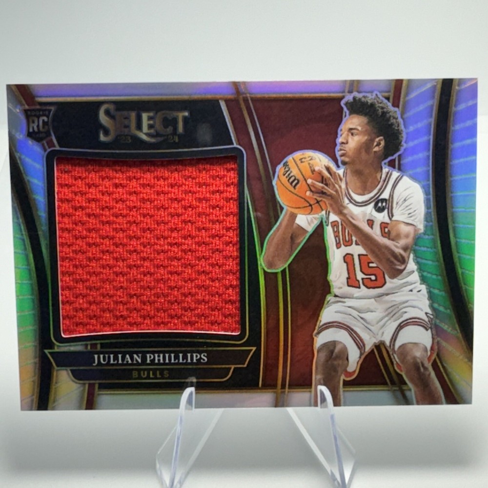 2023-24 Panini Select Julian Bulls RC Jumbo Patch Silver Prizm SP