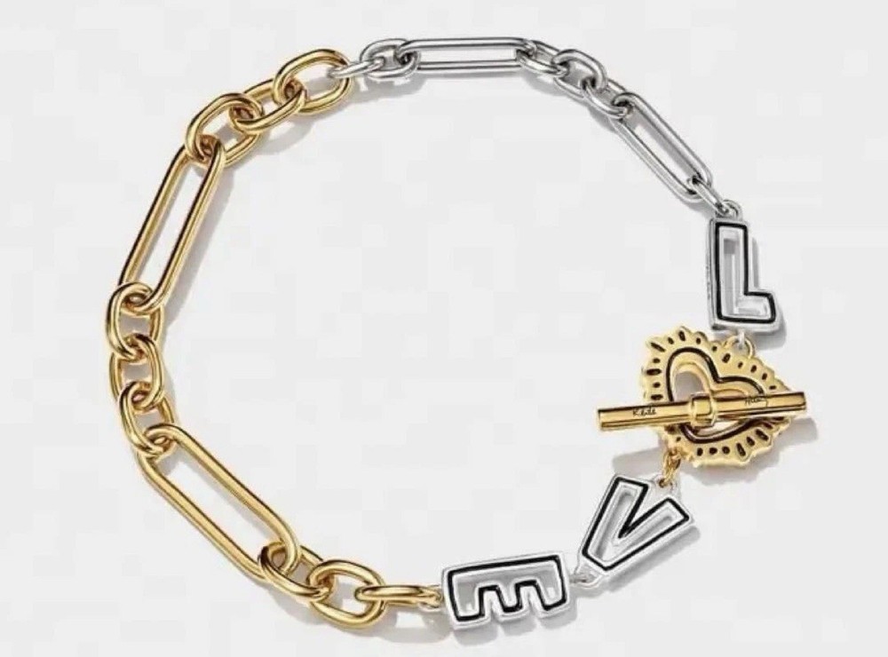 Pandora Keith Haring Two-Tone Love Links Bracelet 21cm 562223C01