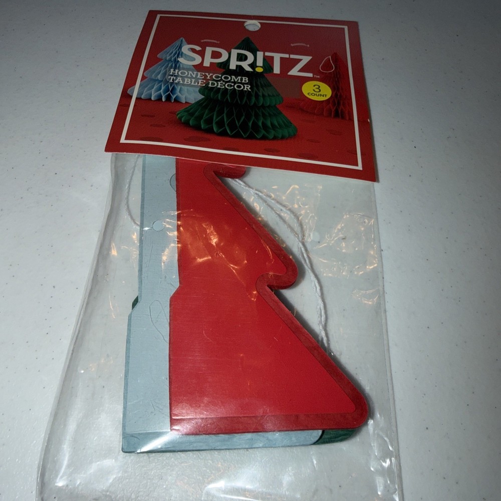 Honeycomb Table Décor Christmas Trees - Spritz Set Of 3
