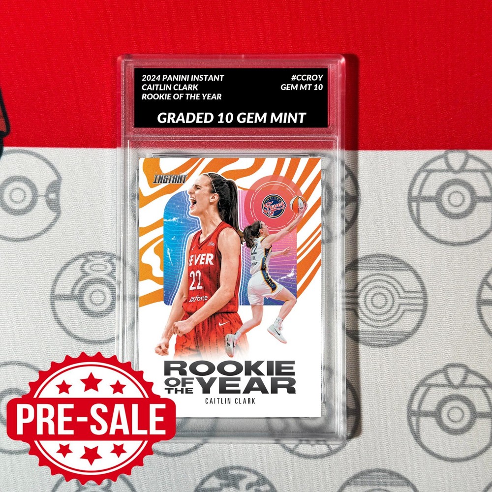 PRESALE Graded 10 CAITLIN CLARK ROOKIE OF THE YEAR 2024 Panini Instant #CCROY RC-image