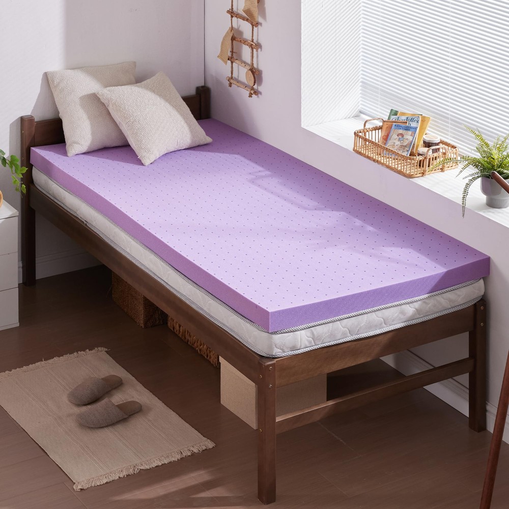 2 Inch Gel Memory Foam Mattress Topper Ventilated Soft Pressure Relieve Mattr...
