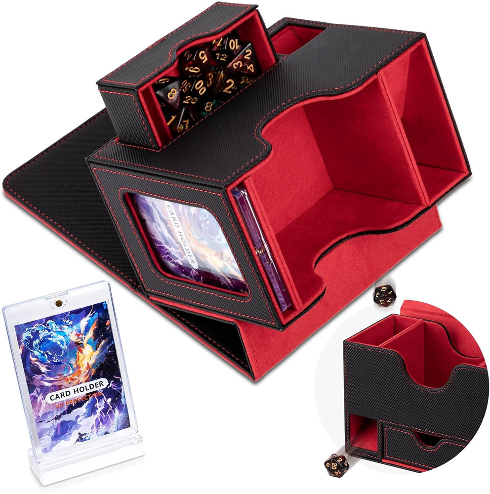 MTG Commander Deck Box, Card Storage Box Fits 100 Double-Sleeved Cards, 35Pt Car