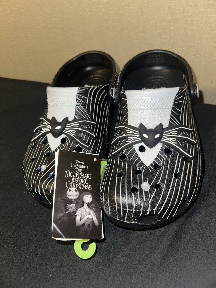 Jack Skellington Clog Crocs Nightmare Before Christmas Size 8W 6M In Hand