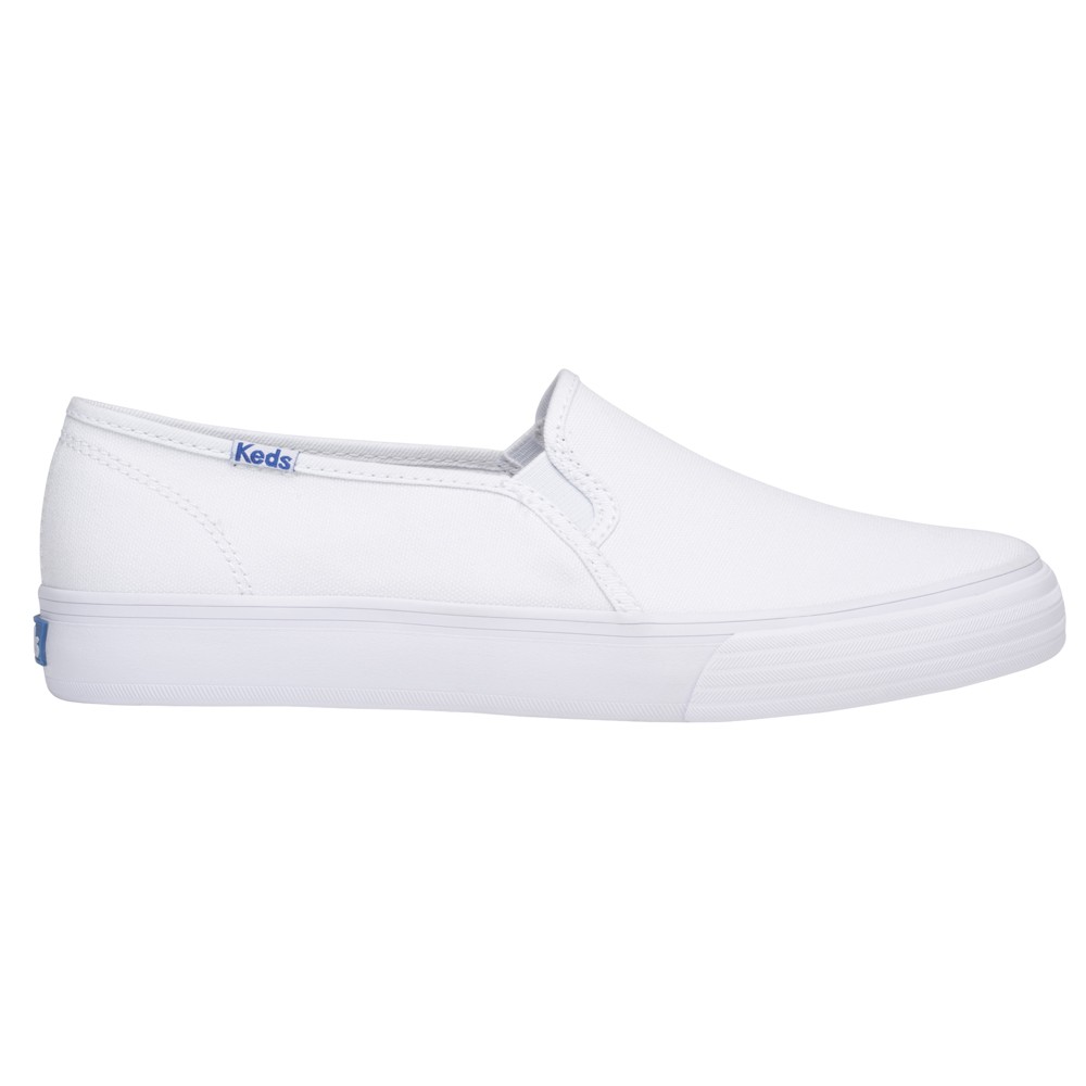 Keds Double Decker Canvas Slip On  Womens White Sneakers Casual Shoes WF61020
