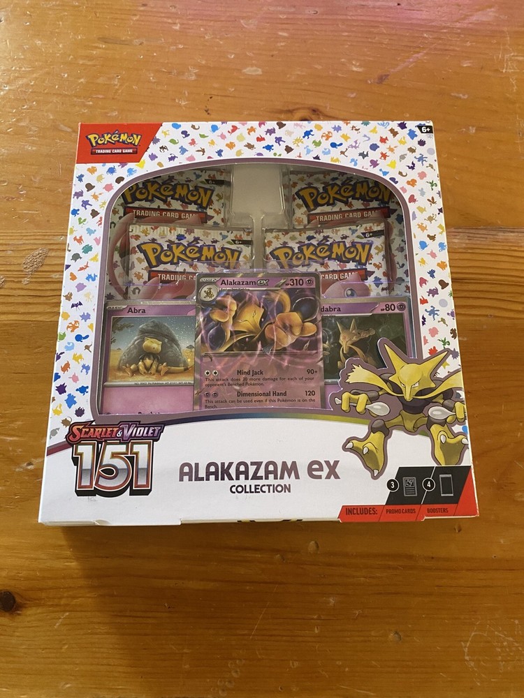 Pokemon TCG Scarlet & Violet 151 Alakazam EX Collection Box 4 Packs Sealed QTY