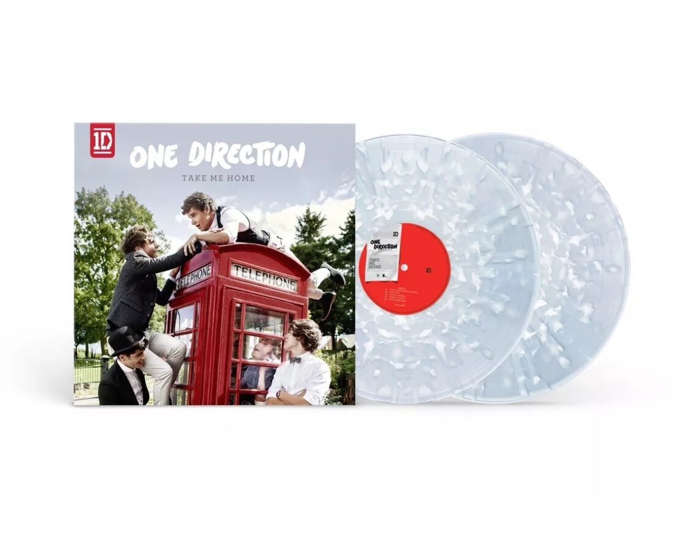 One Direction Take Me Home Clear Vinyl LP White Swirl UO New Imperfect Sleeve