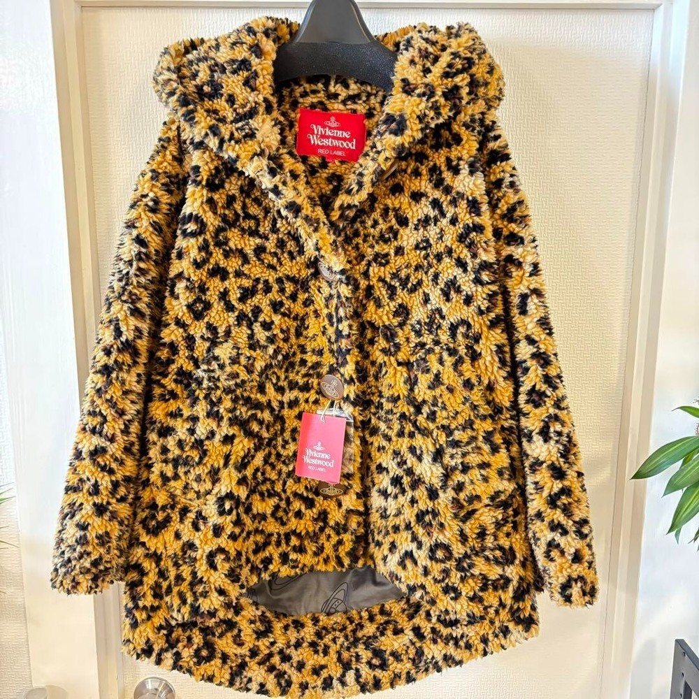 Vivienne Westwood Red Label Leopard print Faux boa fur coat Women's FREE SIZE