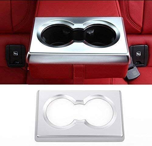 For Alfa Romeo Giulia ABS Silver Rear Seat Water Cup Holder Cover Trim 2017-2022