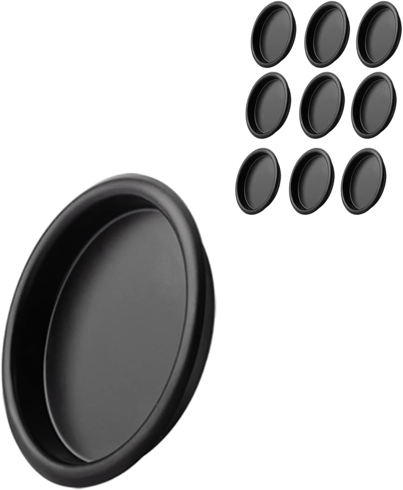 10-Pack 2-1/8� Closet Door Finger Pulls, Black, Easy Snap-In Installation