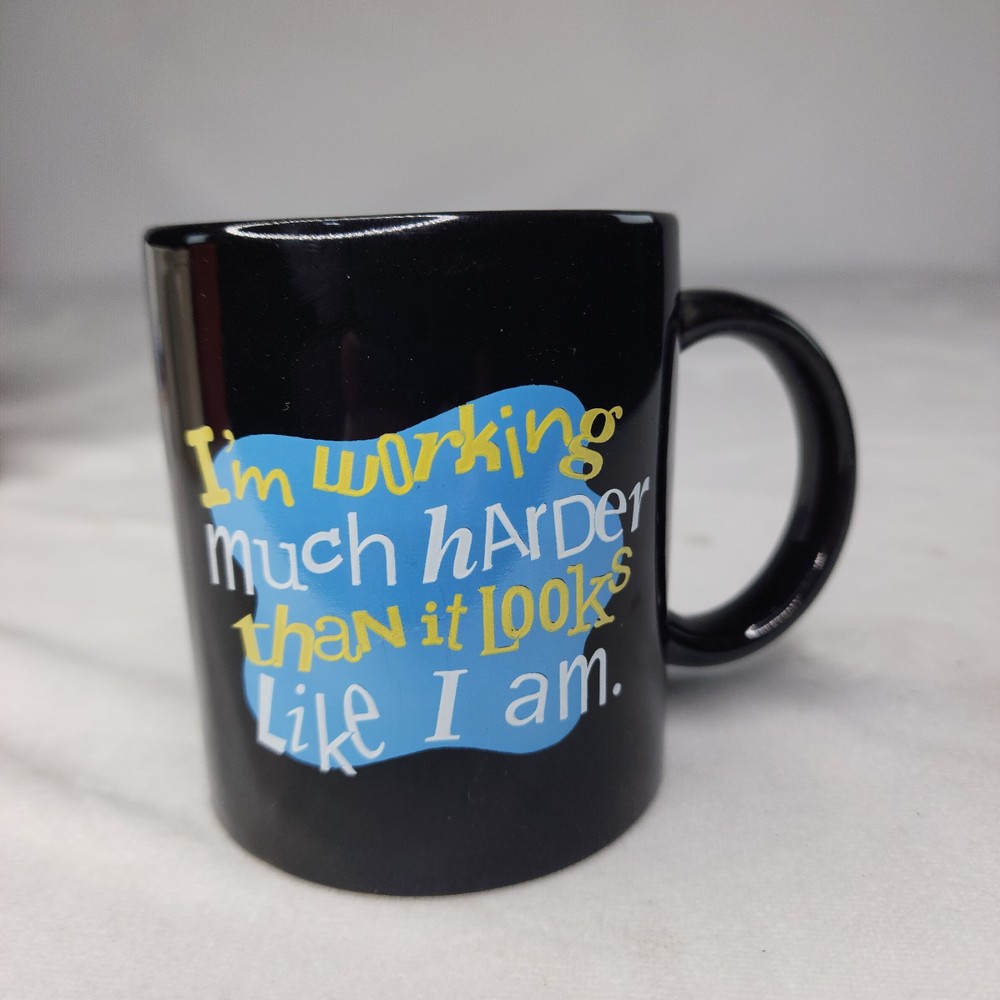 Vintage Shoebox Greetings Mug By Hallmark I'm Working Much Harder Than It Looks