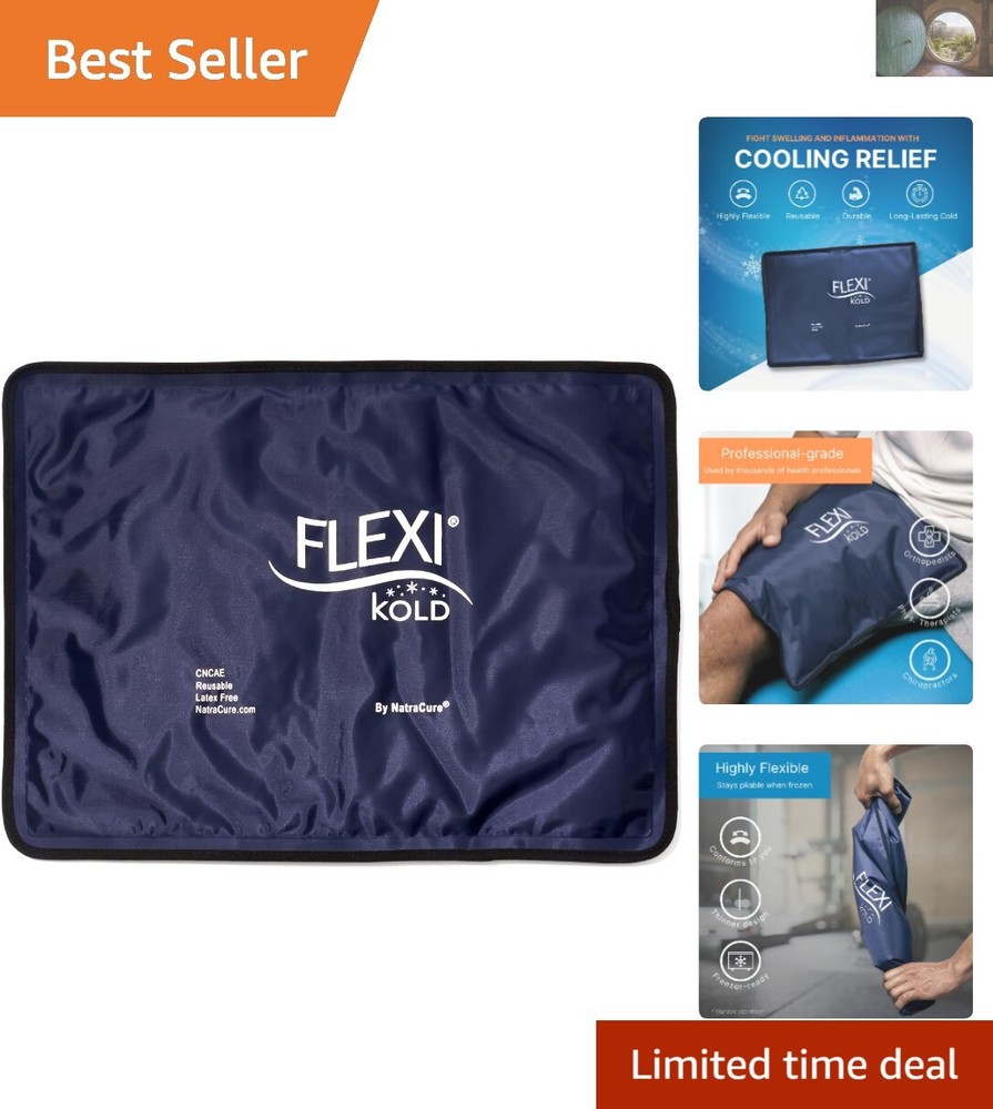 FlexiKold Reusable Gel Ice Pack 10.5x14.5 for Knee Back Shoulder Pain Relief