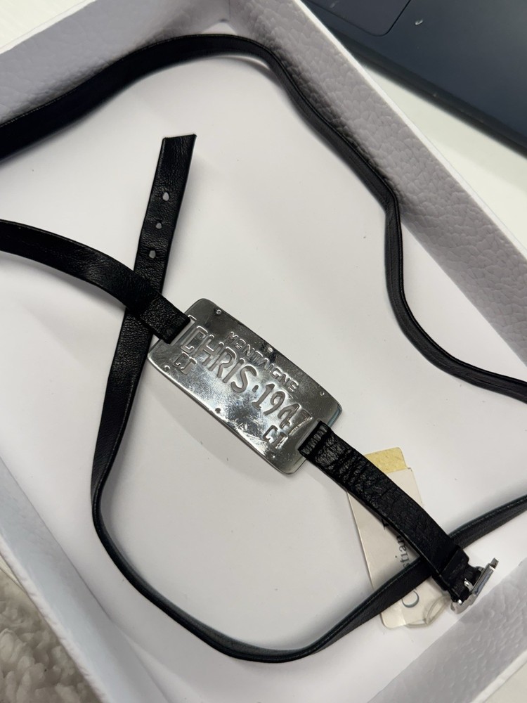 Dior Black Leather Cadillac Montaigne 1947 Bracelet Choker